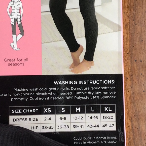 SOLD - Cuddl Duds - MicroWear black leggings - NWT - Small - Picture 6 of 10